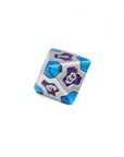 Purple and Blue Cross Metal Dice (7pcs Set)