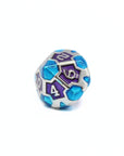 Purple and Blue Cross Metal Dice (7pcs Set)