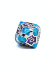 Purple and Blue Cross Metal Dice (7pcs Set)