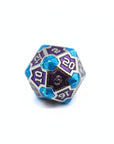 Purple and Blue Cross Metal Dice (7pcs Set)