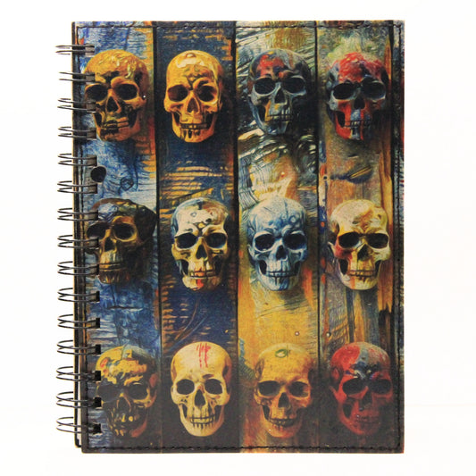 Skull Wall Leather Spiral Notebook