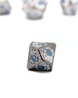 Silver Blue Dragon Metal Dice (7pcs Set)