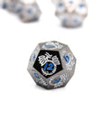 Silver Blue Dragon Metal Dice (7pcs Set)