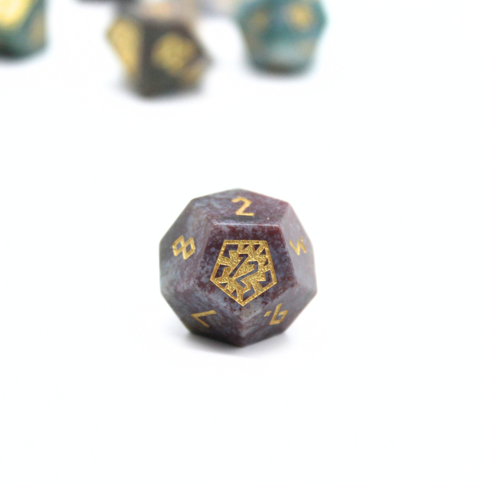 Indian Agate Stone Dice (7pcs set)