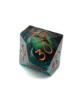 Black and Green Dragon Eye Liquid Core 7pcs Dice Set | Sharp Edge Dice