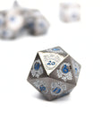 Silver Blue Dragon Metal Dice (7pcs Set)