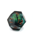 Black and Green Dragon Eye Liquid Core 7pcs Dice Set | Sharp Edge Dice