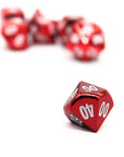 Red Plated Metal Dice (7pcs Set)