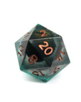 Black and Green Dragon Eye Liquid Core 7pcs Dice Set | Sharp Edge Dice