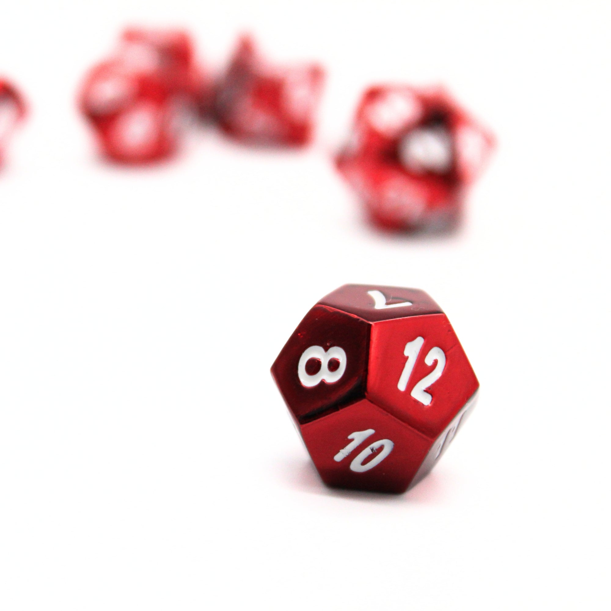 Red Plated Metal Dice (7pcs Set)