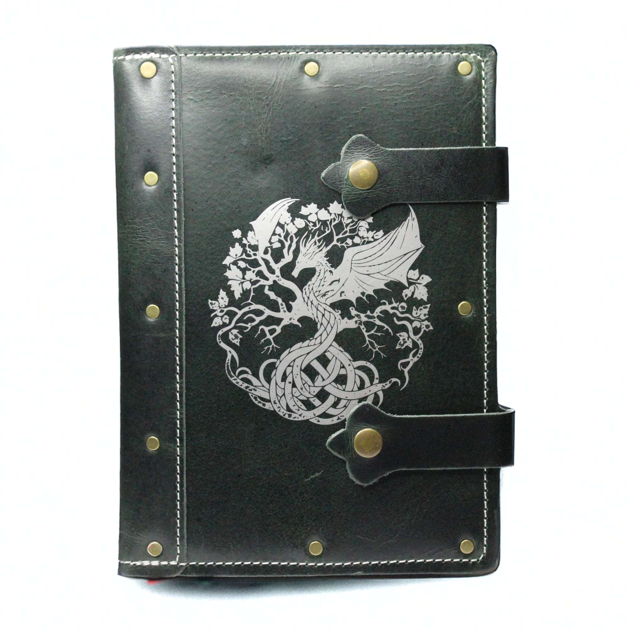 Refillable Leather Journal | Celtic Dragon