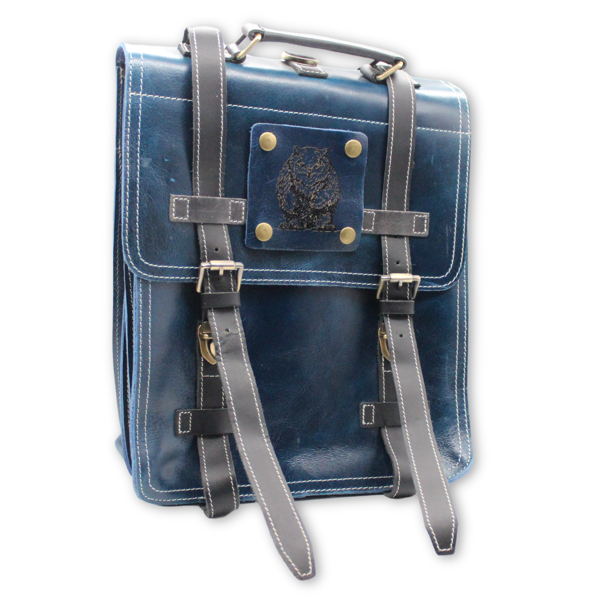 Blue Bag of the Abyss Gamer's Leather Backpack - 12 Parsecs Designs