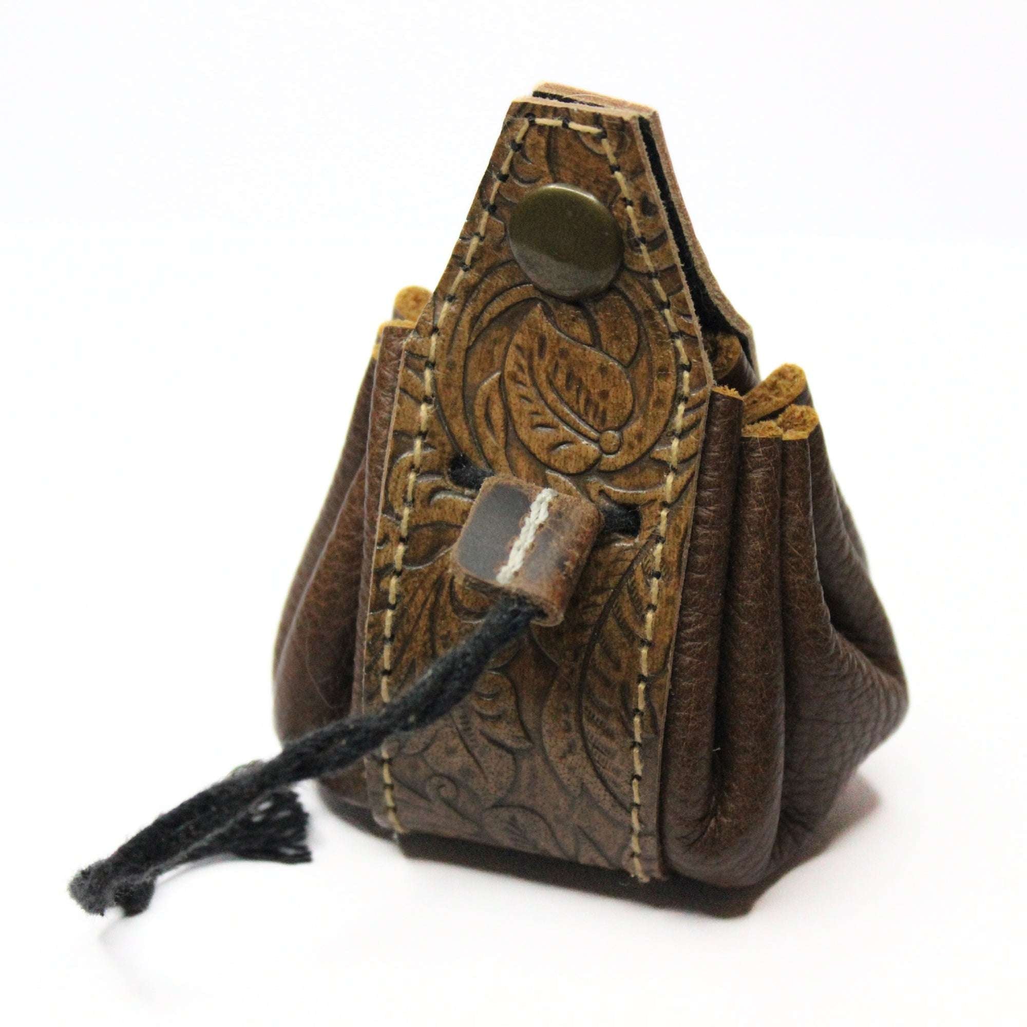 Small Single Polyhedral Dice Set Pouch | Handmade Leather Bag