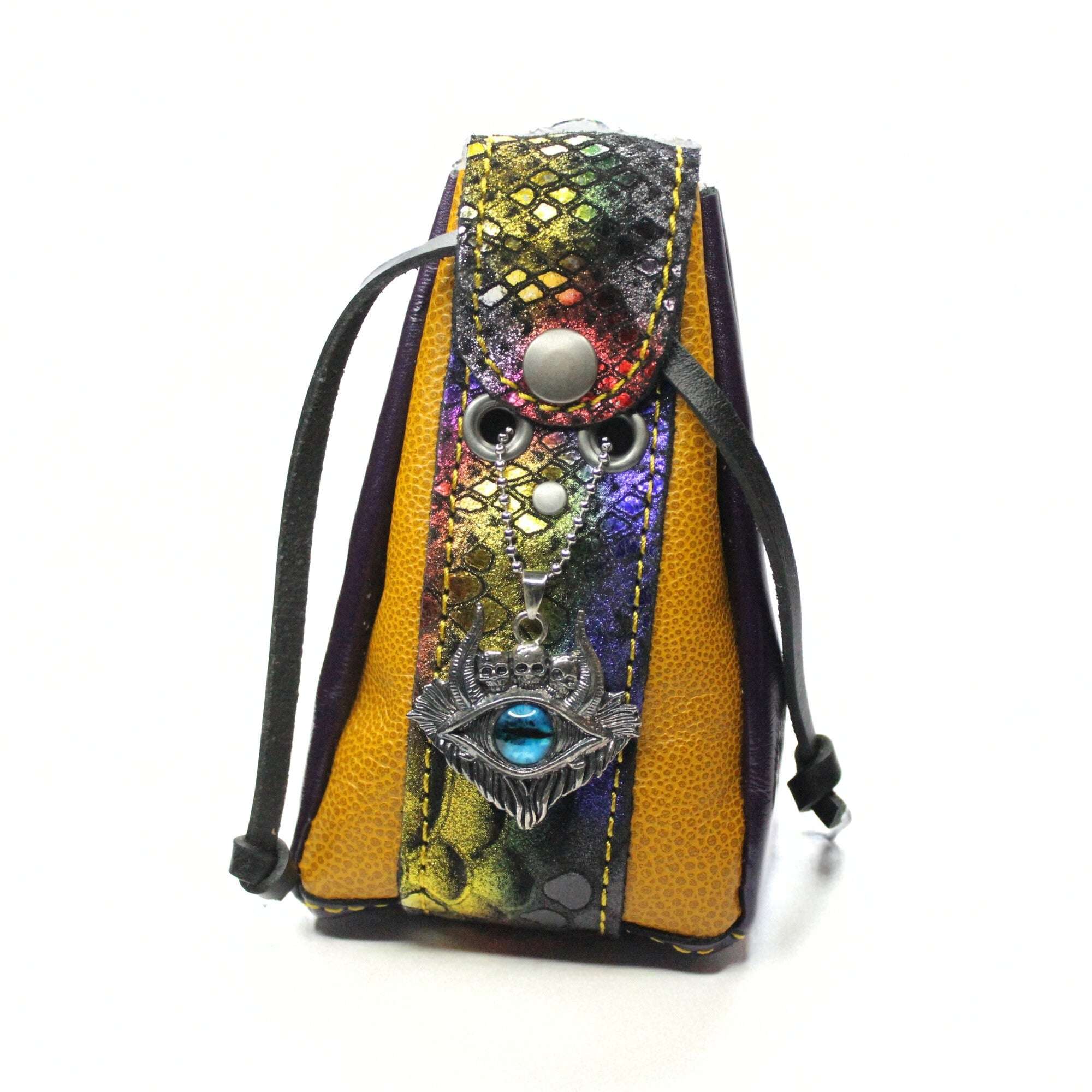 Medium Leather Dice Bag | Evil Eye