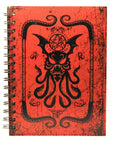 Red Cthulhu Leather Spiral Notebook