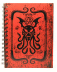 Red Cthulhu Leather Spiral Notebook