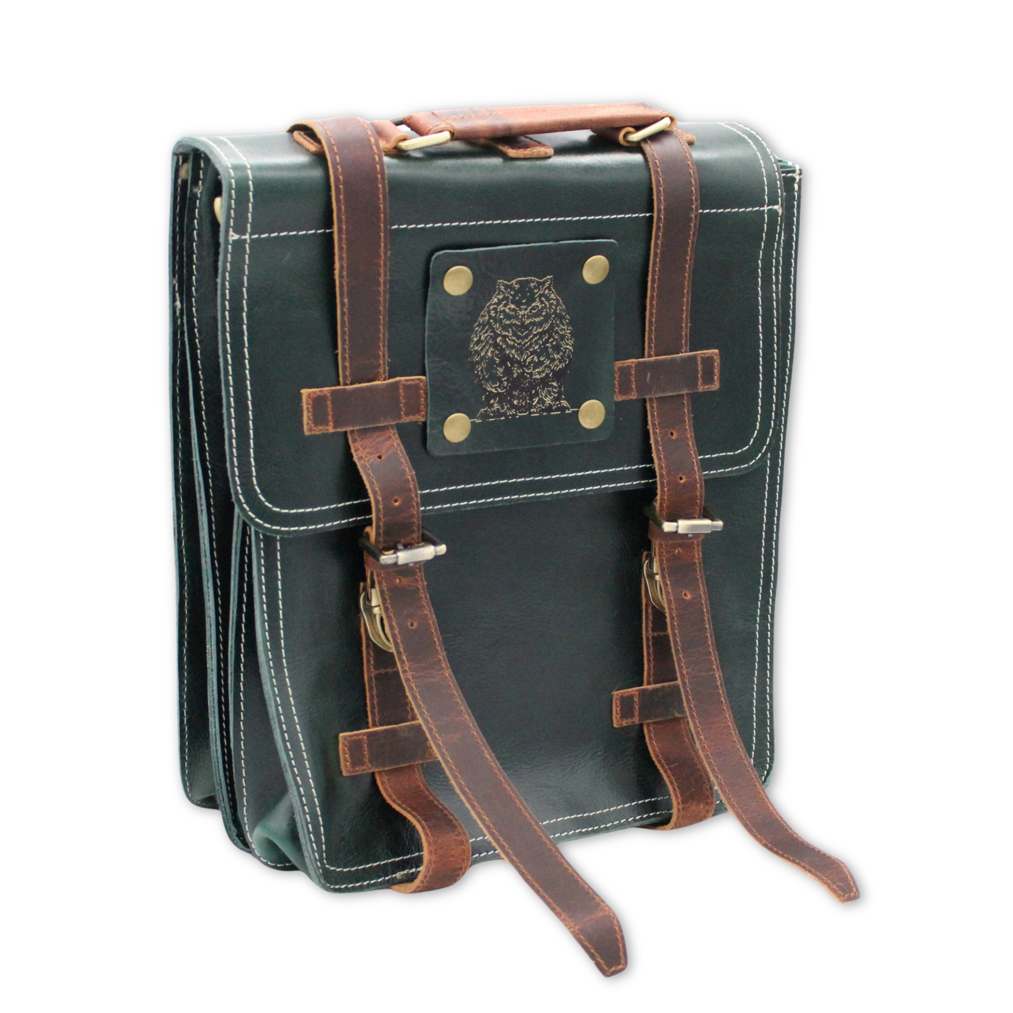 Green Bag of the Abyss | Gamer's Leather Backpack - 12 Parsecs Designs