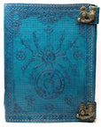 Steampunk Spider Leather Journal CYAN