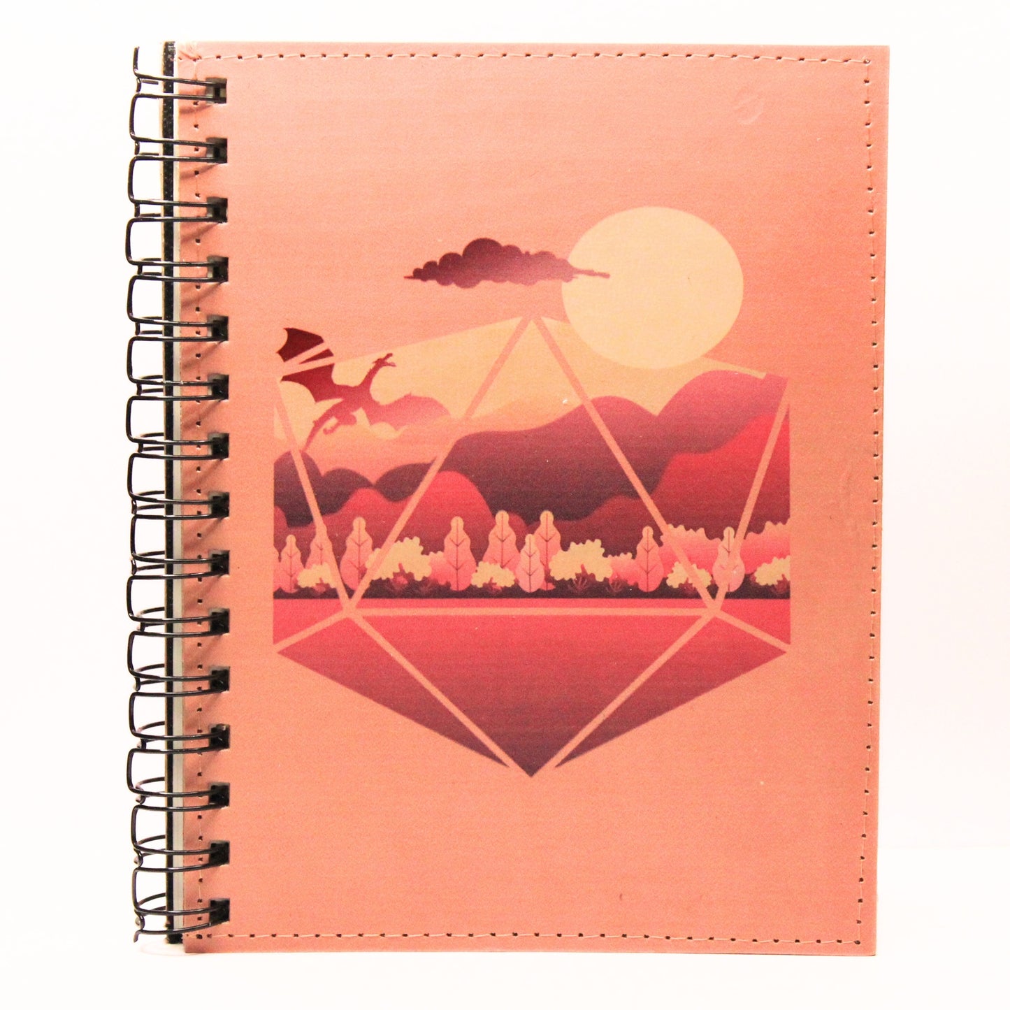 Pink Dragon Leather Spiral Notebook