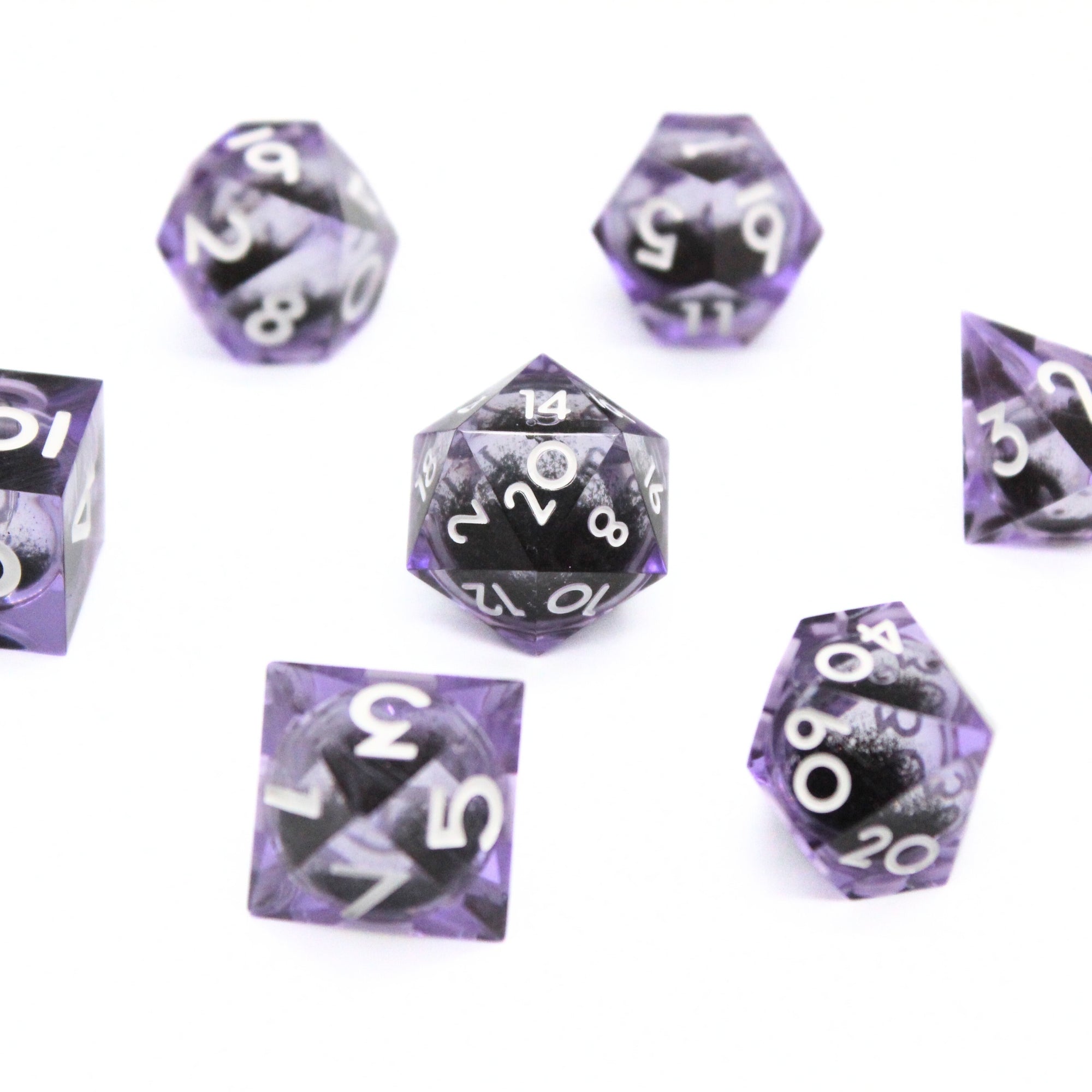 Amethyst Liquid Core 7pcs Dice Set | Sharp Edge Dice