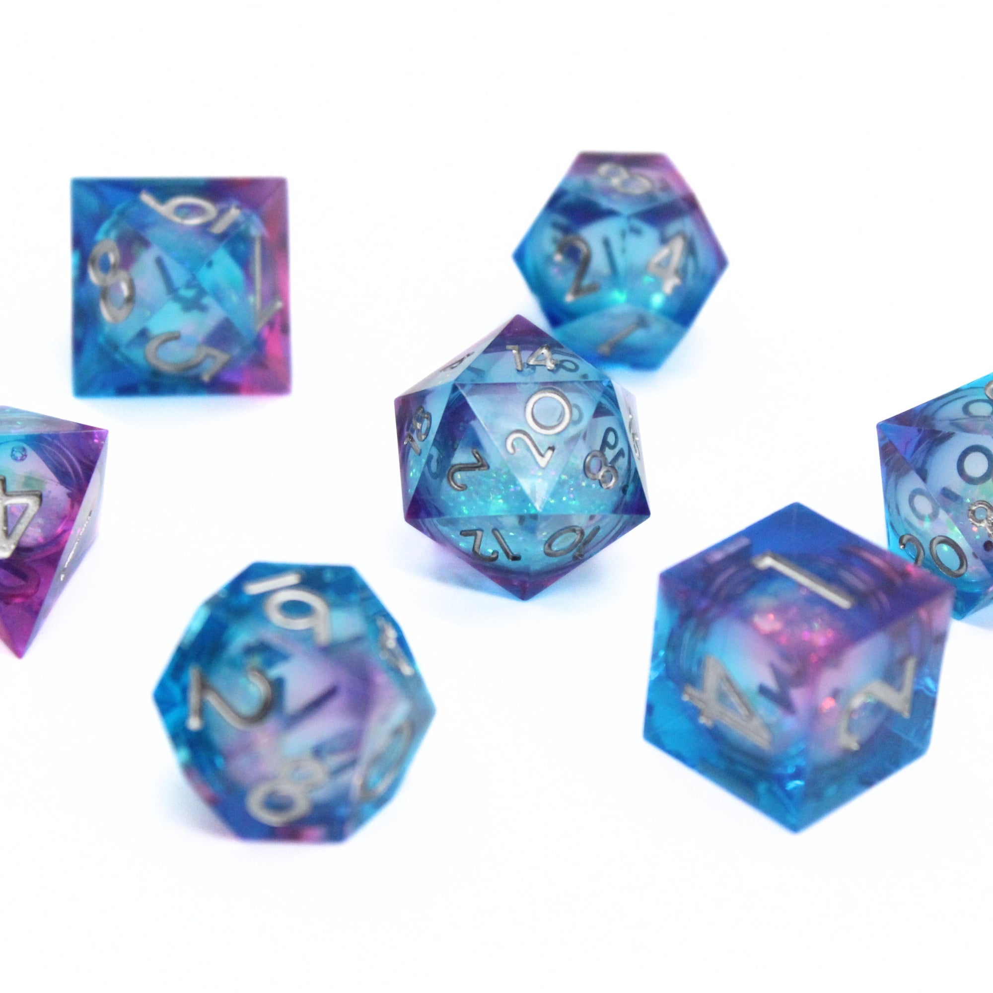 Aurora Drift Liquid Core 7pcs Dice Set | Sharp Edge Dice