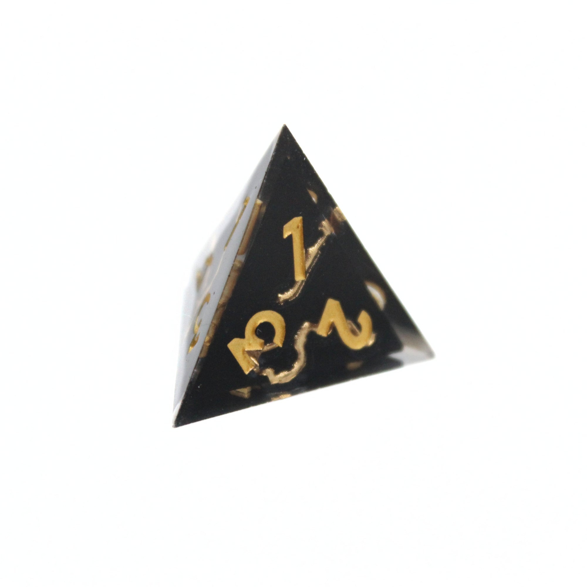 Black and Gold Vein Dice | Sharp Edge Dice