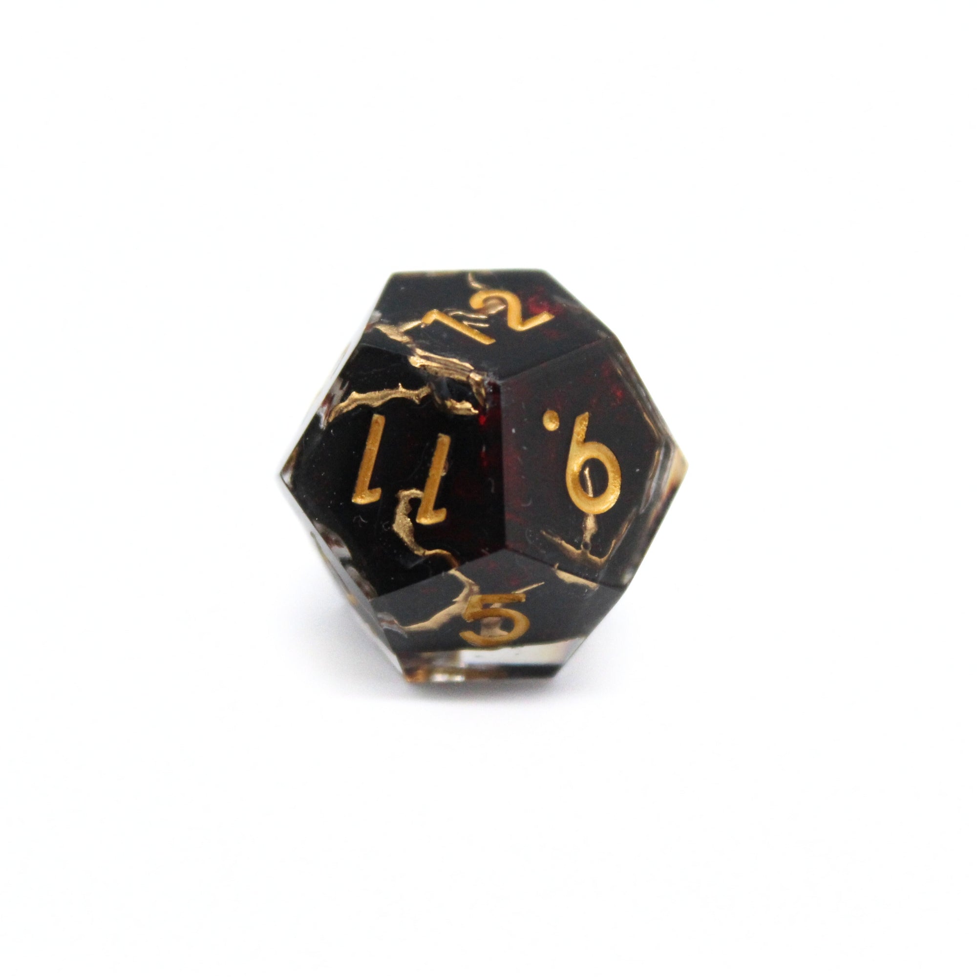 Black and Gold Vein Dice | Sharp Edge Dice