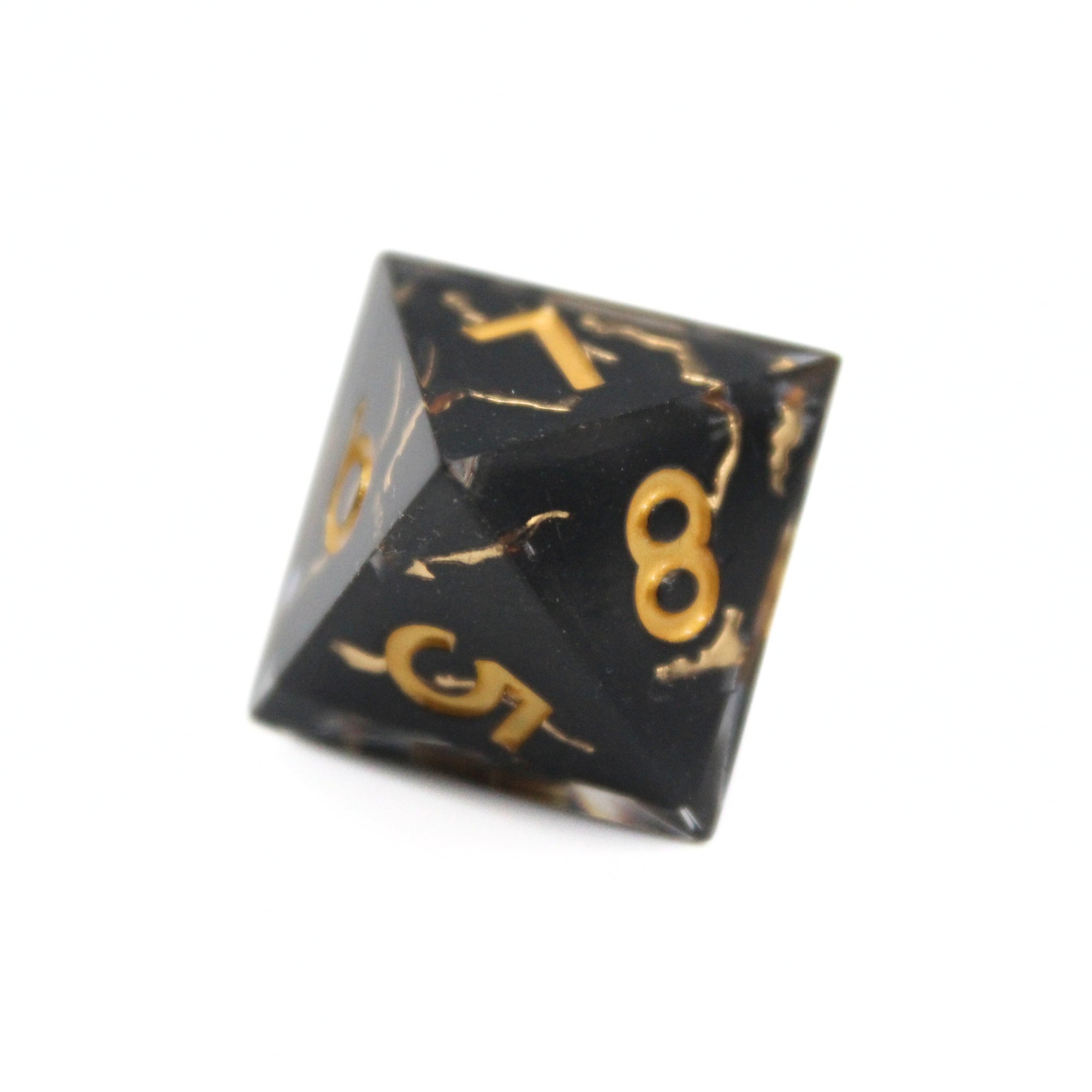 Black and Gold Vein Dice | Sharp Edge Dice