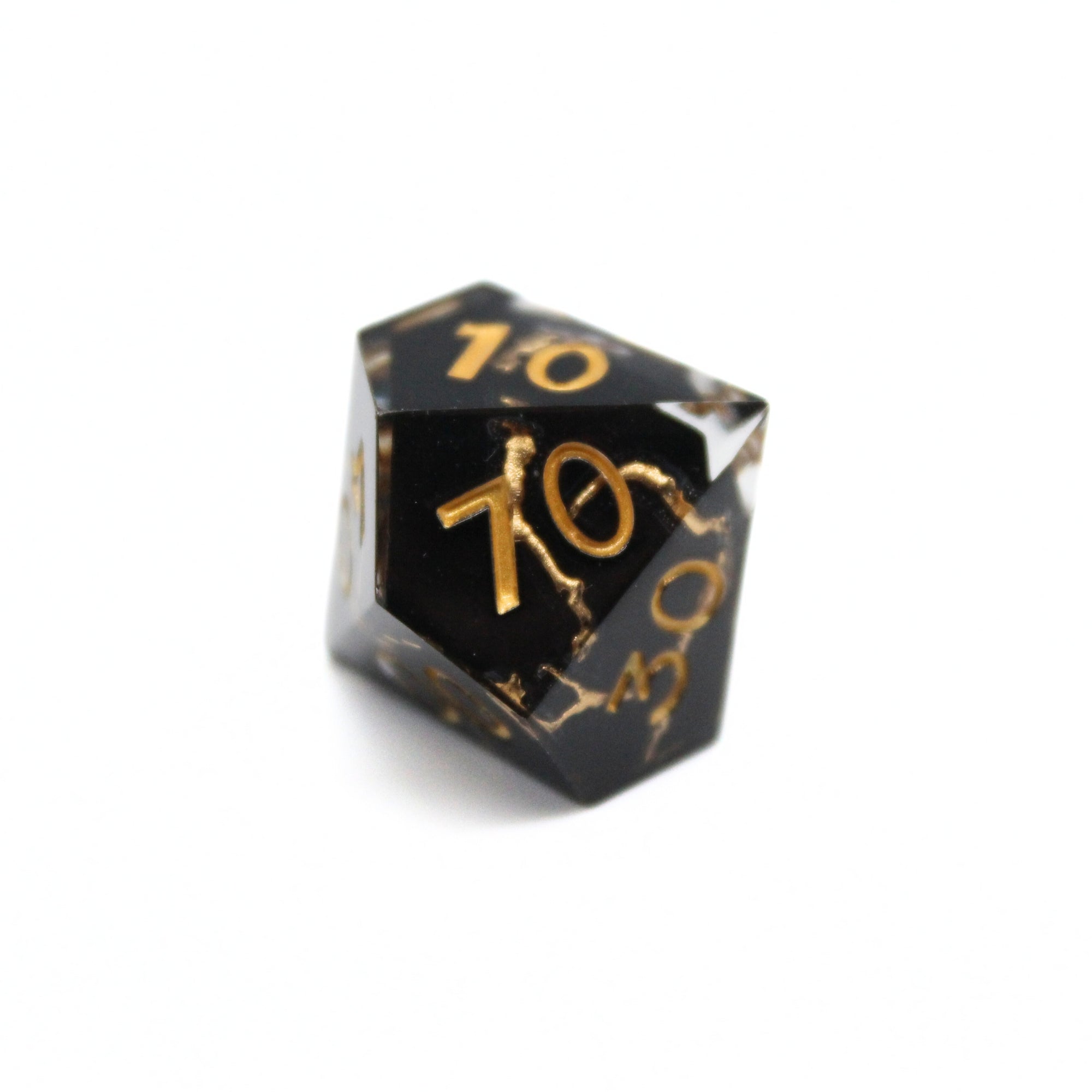 Black and Gold Vein Dice | Sharp Edge Dice