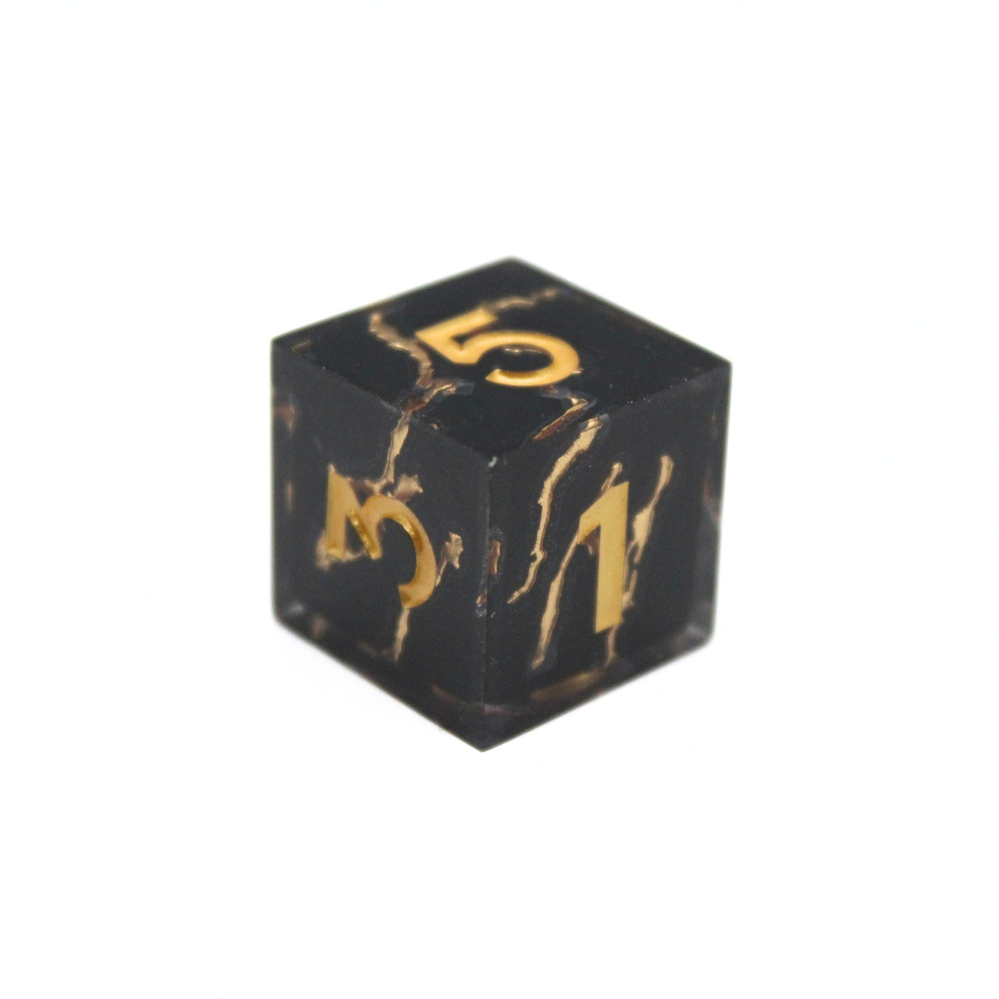 Black and Gold Vein Dice | Sharp Edge Dice