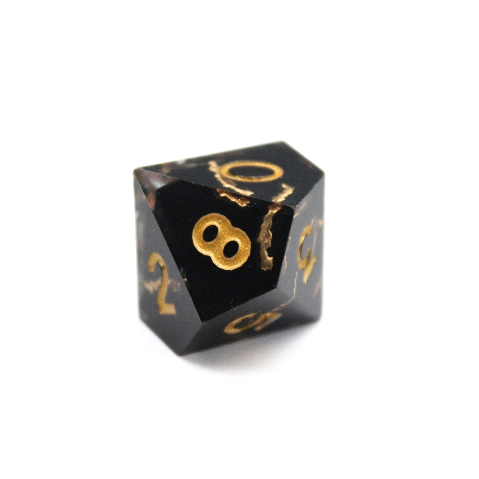 Black and Gold Vein Dice | Sharp Edge Dice