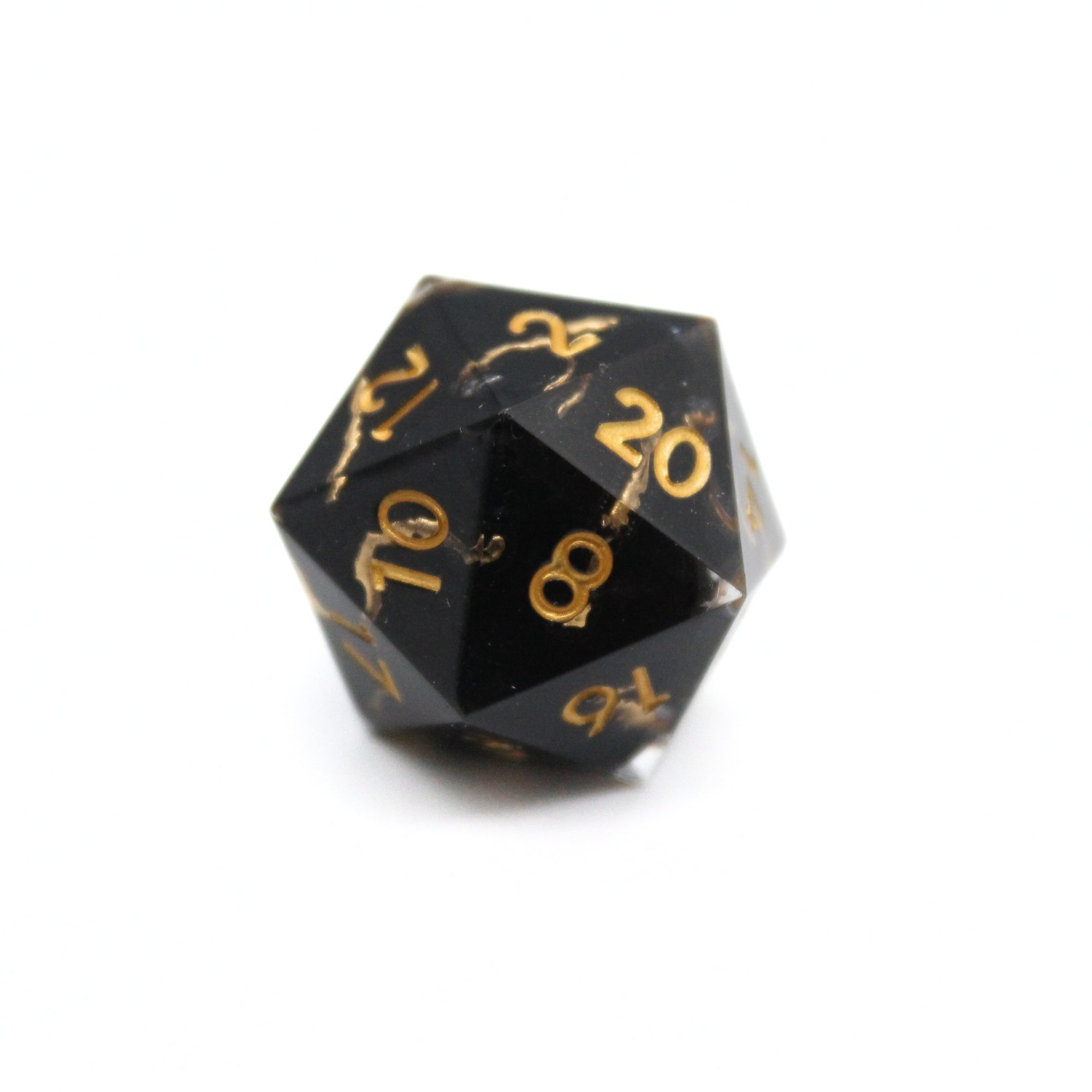 Black and Gold Vein Dice | Sharp Edge Dice