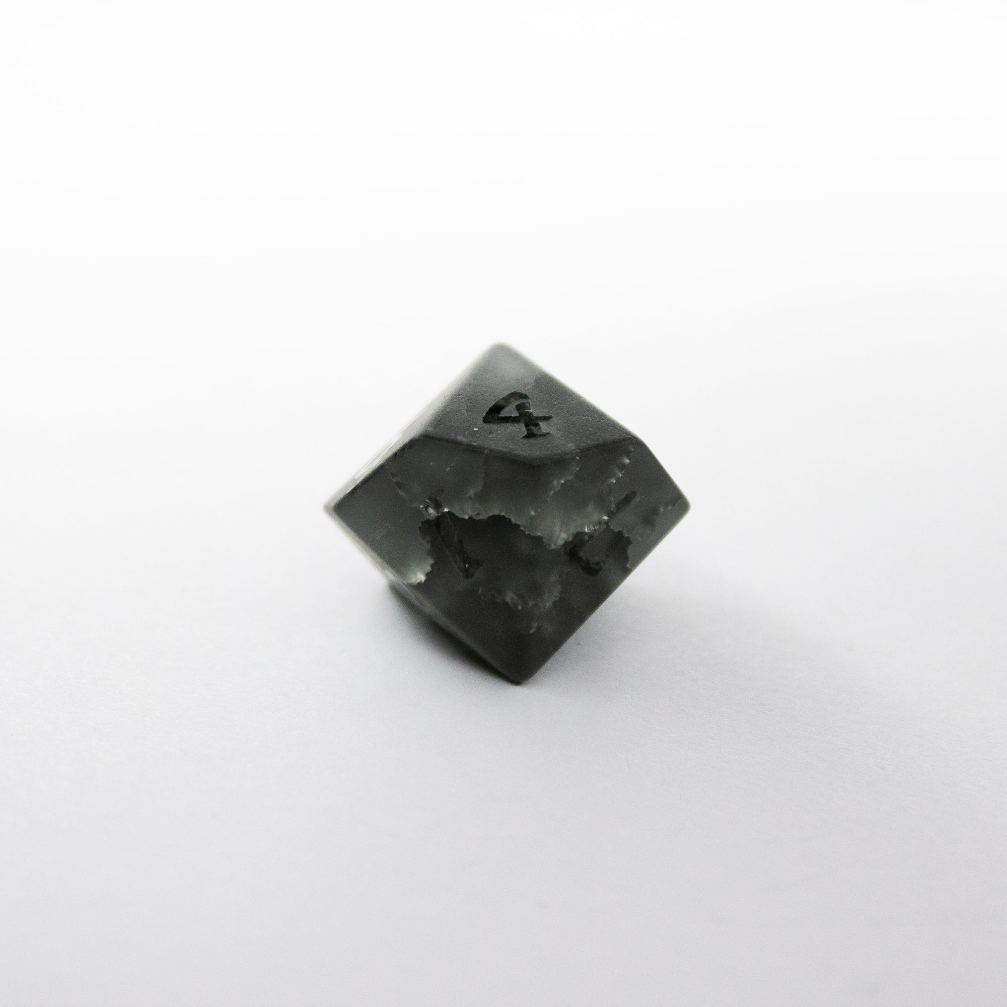 Black Lightning Cracked Glass Dice (7pc Set)