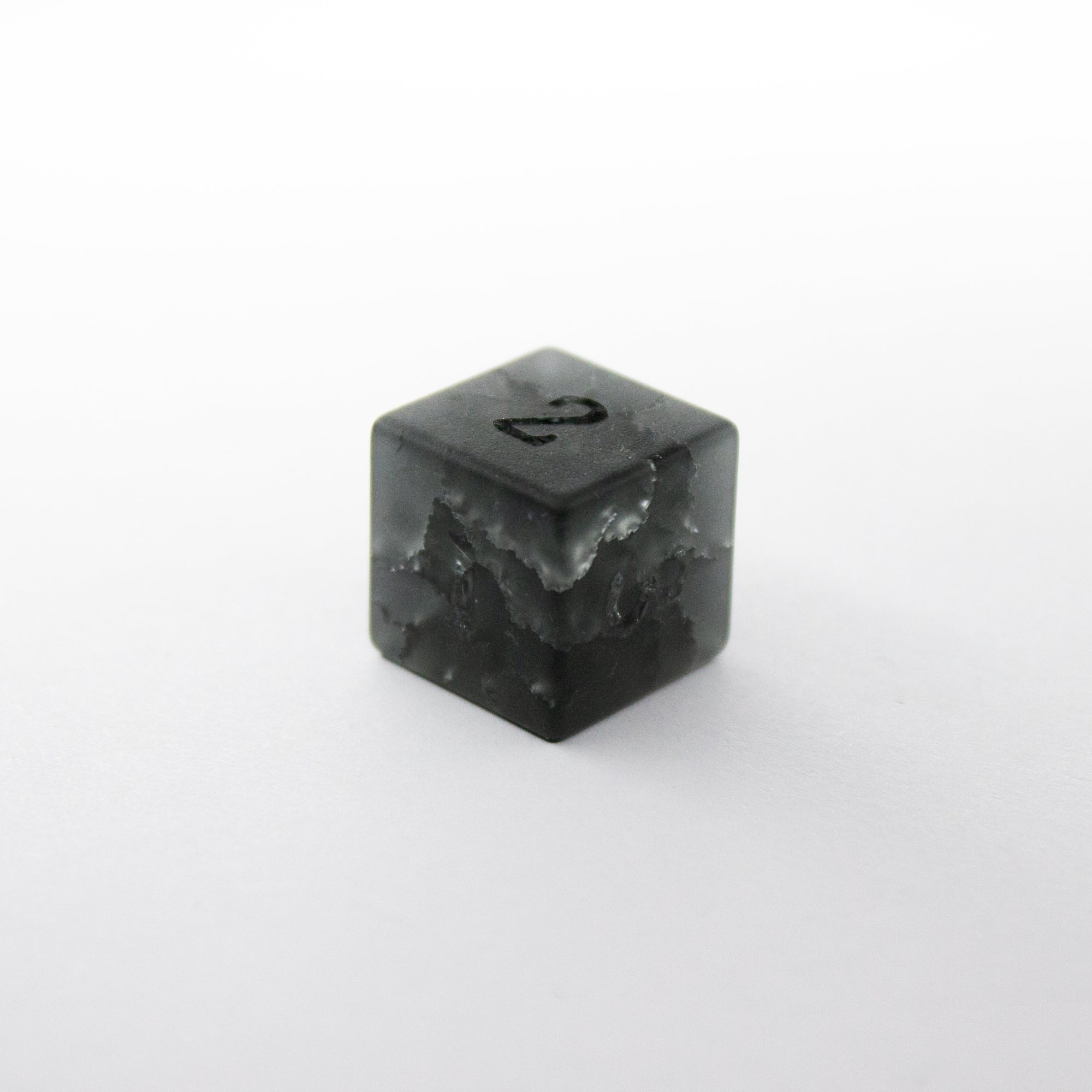 Black Lightning Cracked Glass Dice (7pc Set)