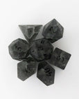 Black Lightning Cracked Glass Dice (7pc Set)