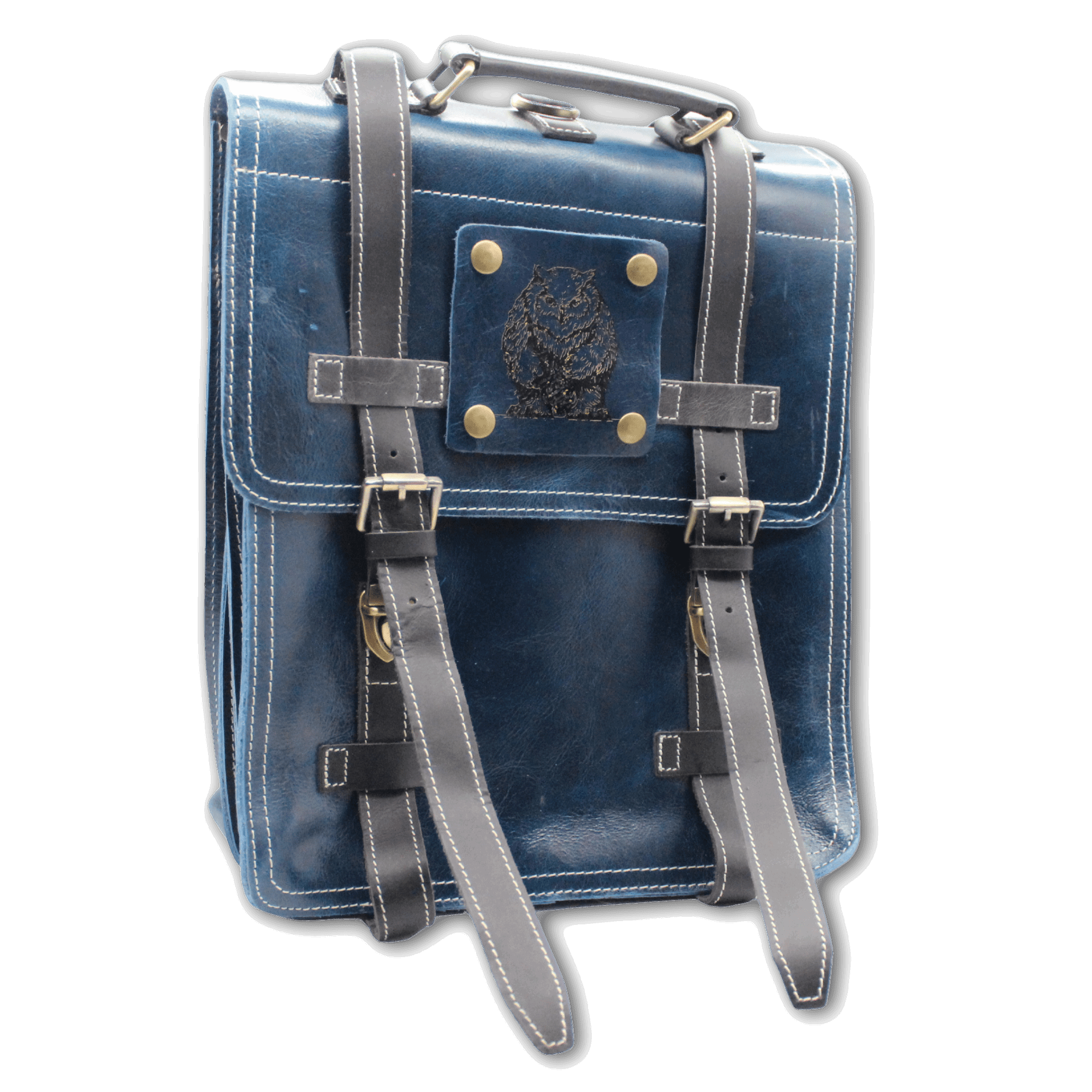 Blue Bag of the Abyss Gamer's Leather Backpack