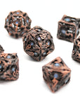 Blue Dragon Eye Hollow Metal Dice (7pcs Set)