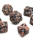 Blue Dragon Eye Hollow Metal Dice (7pcs Set)