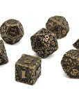 Bronze Floral Metal Dice (7pcs Set)