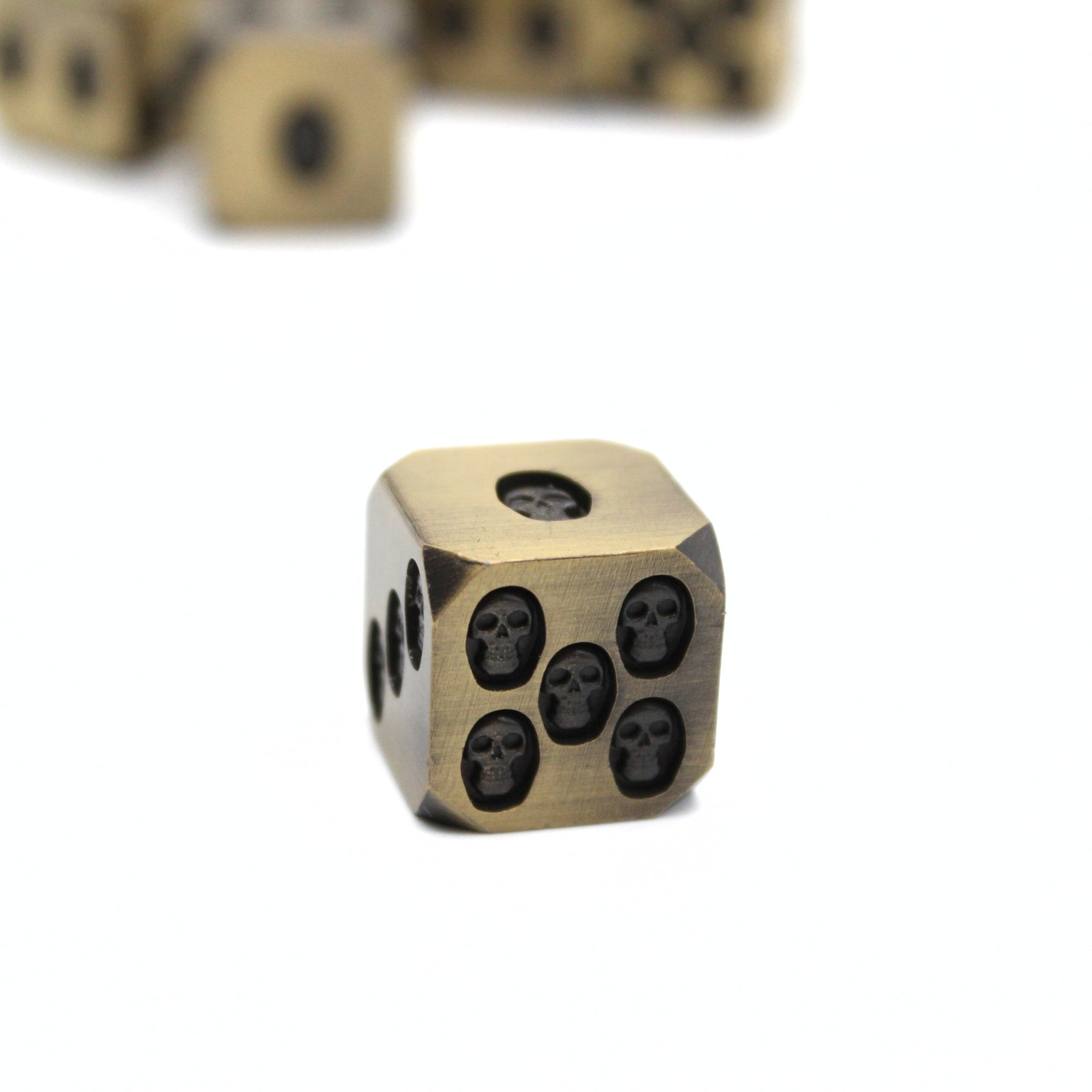 Bronze Skulls Metal Dice (6D6 Set)