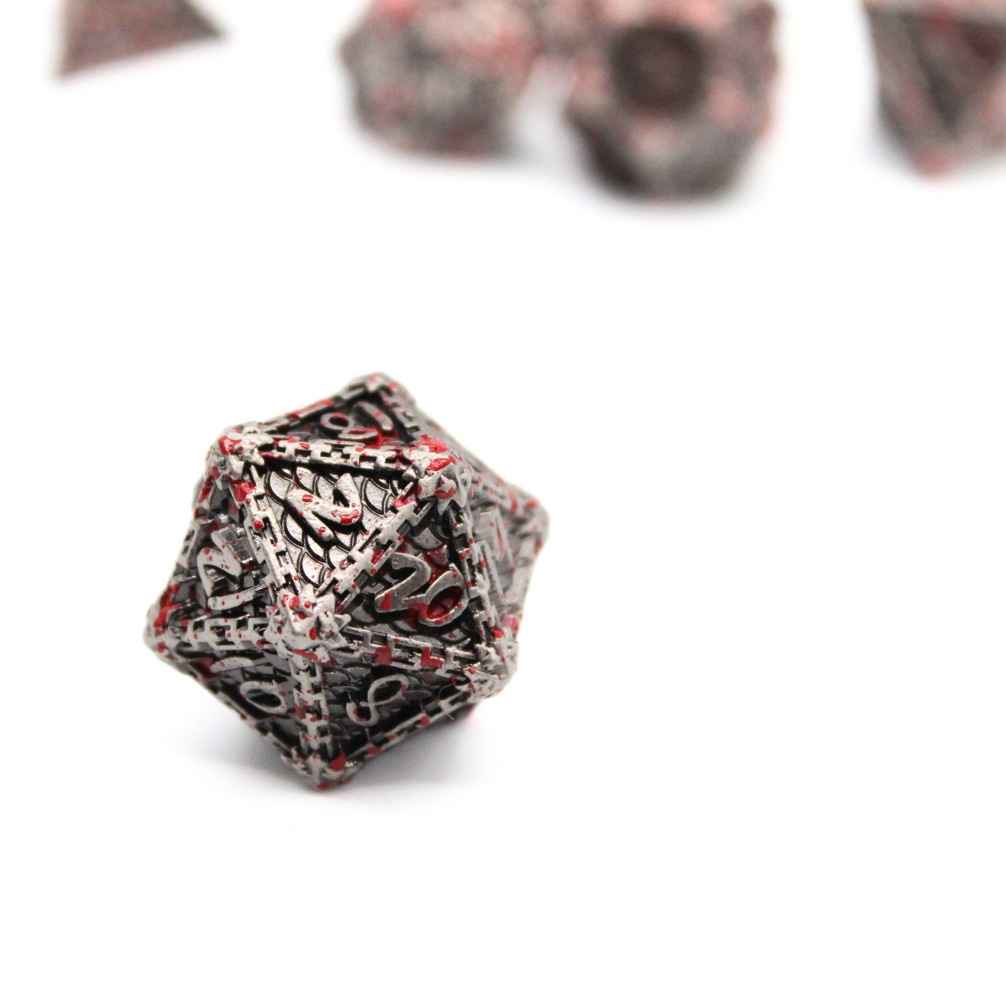 Chain Splatter Metal Dice (7pcs Set)