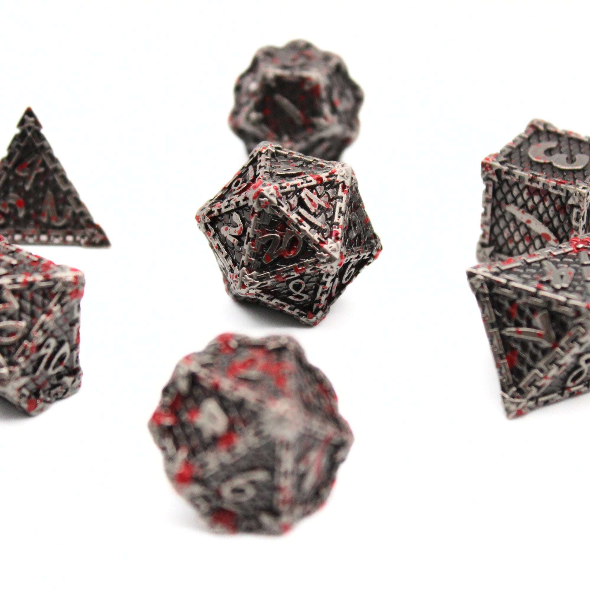 Chain Splatter Metal Dice (7pcs Set)