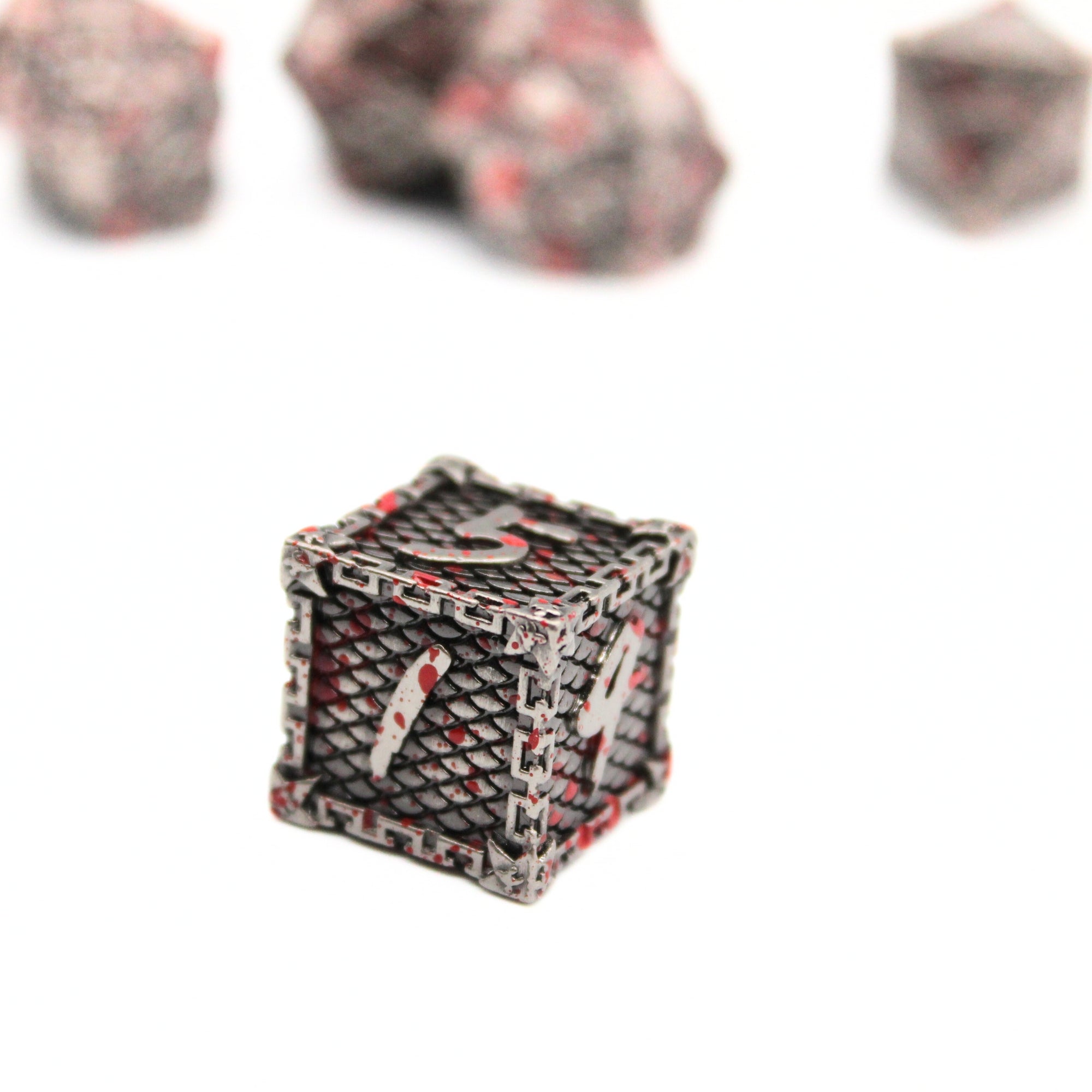 Chain Splatter Metal Dice (7pcs Set)