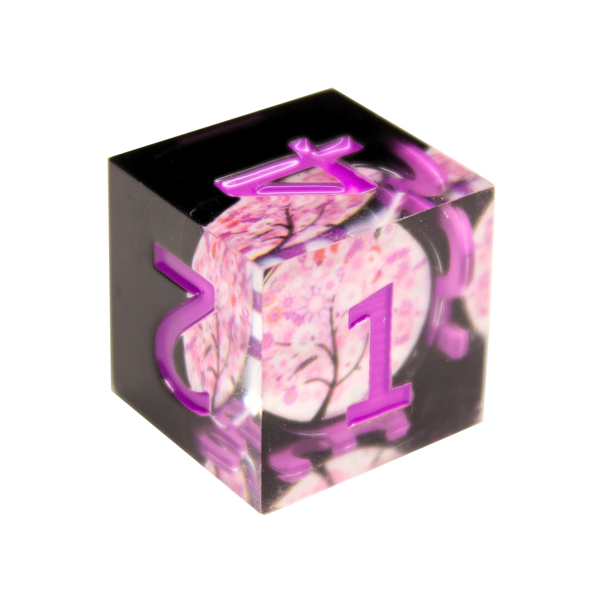 Cherry Blossom 7pc Resin Dice Set | Little Worlds Collection