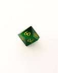 Emerald Green Cat's Eye | Synthetic Gemstone Dice (7pc Set)