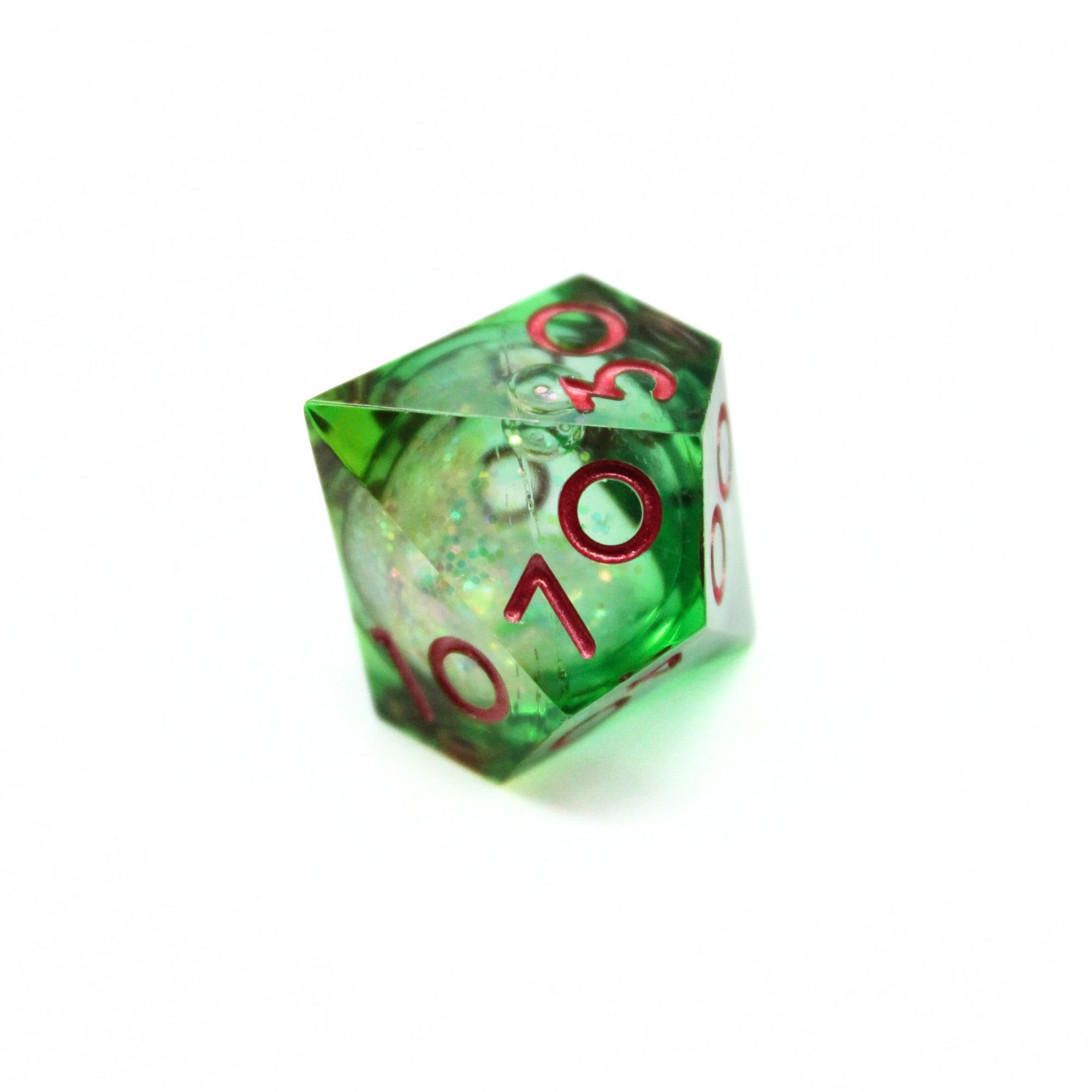 Emerald Swirl Liquid Core 7pcs Dice Set | Sharp Edge Dice