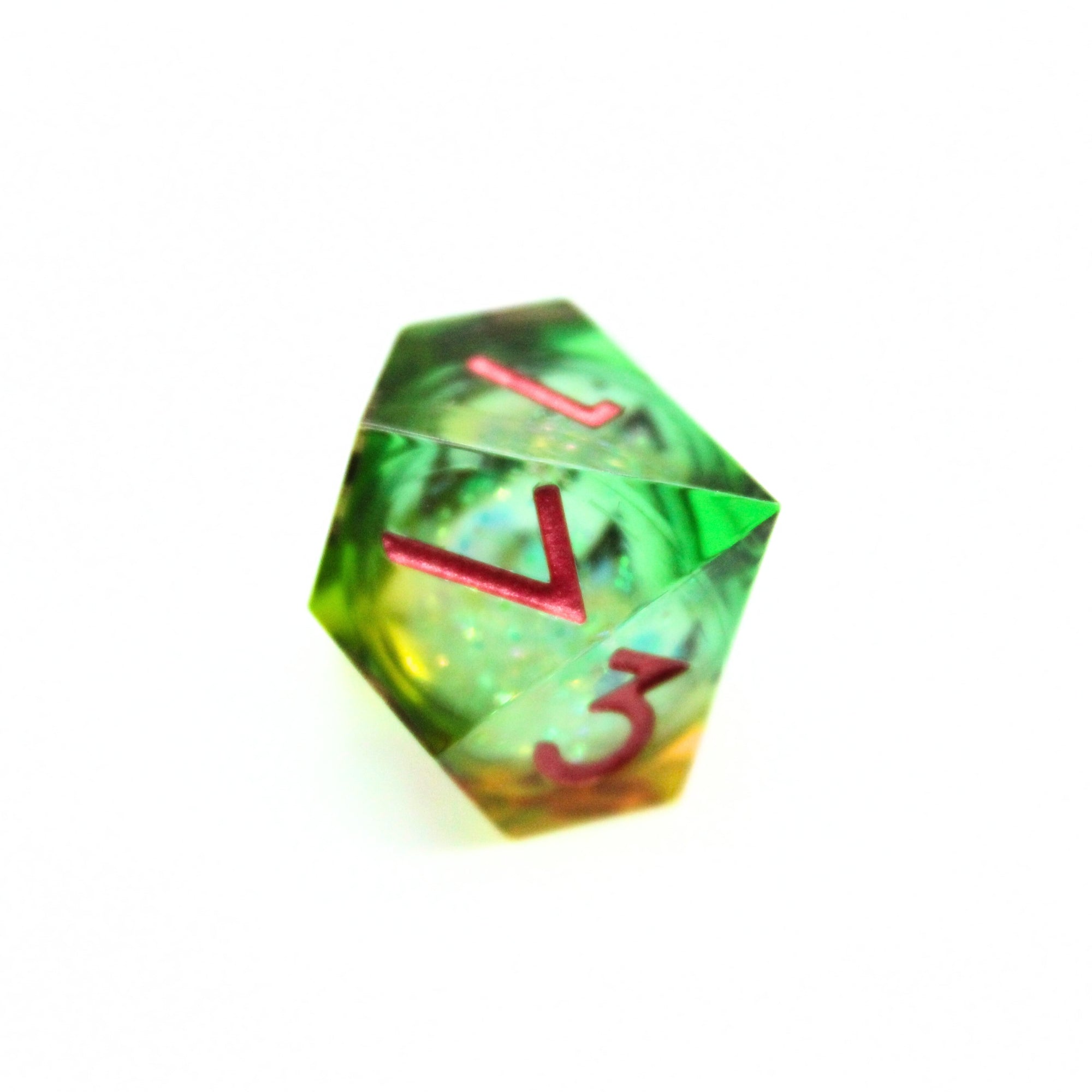 Emerald Swirl Liquid Core 7pcs Dice Set | Sharp Edge Dice