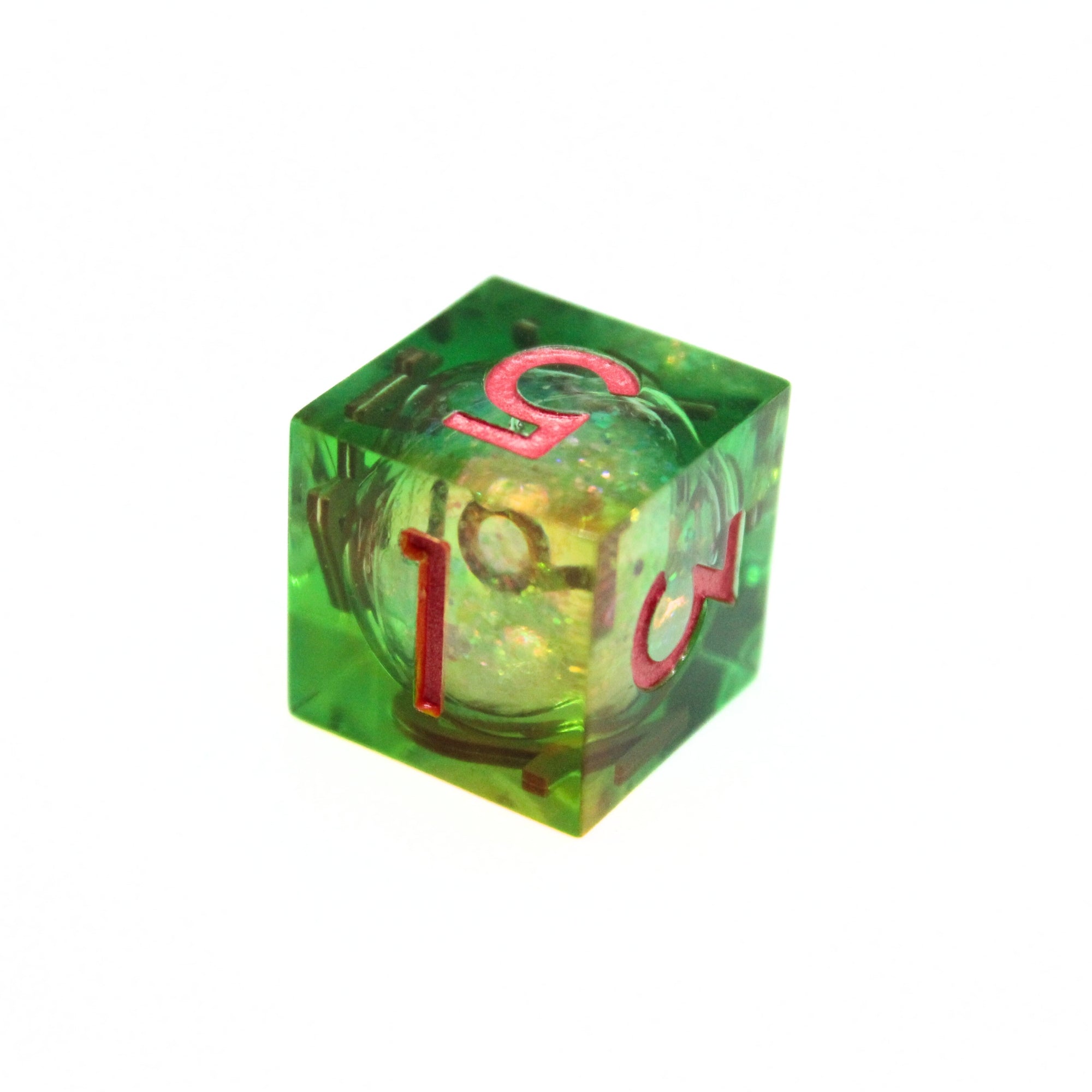 Emerald Swirl Liquid Core 7pcs Dice Set | Sharp Edge Dice