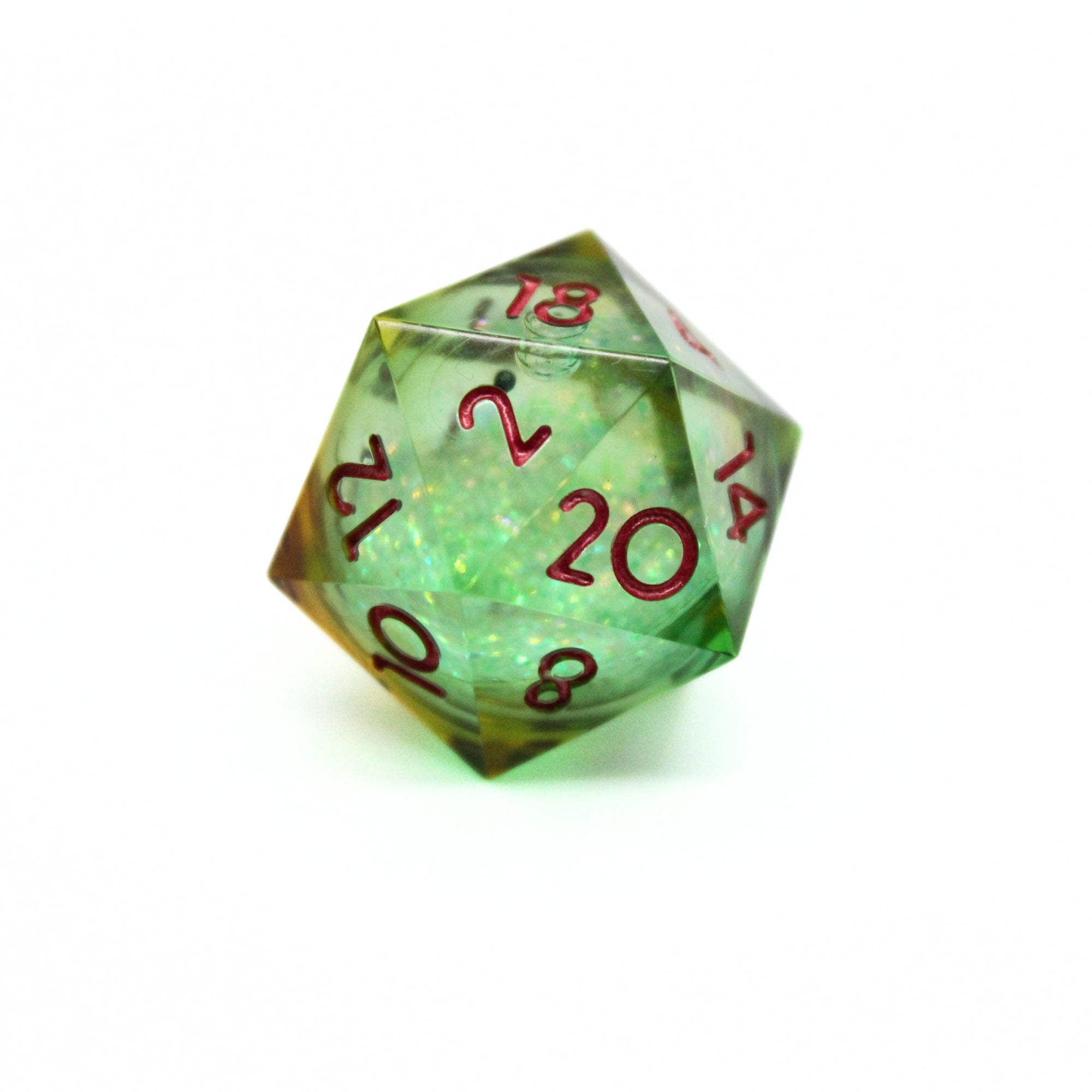 Emerald Swirl Liquid Core 7pcs Dice Set | Sharp Edge Dice