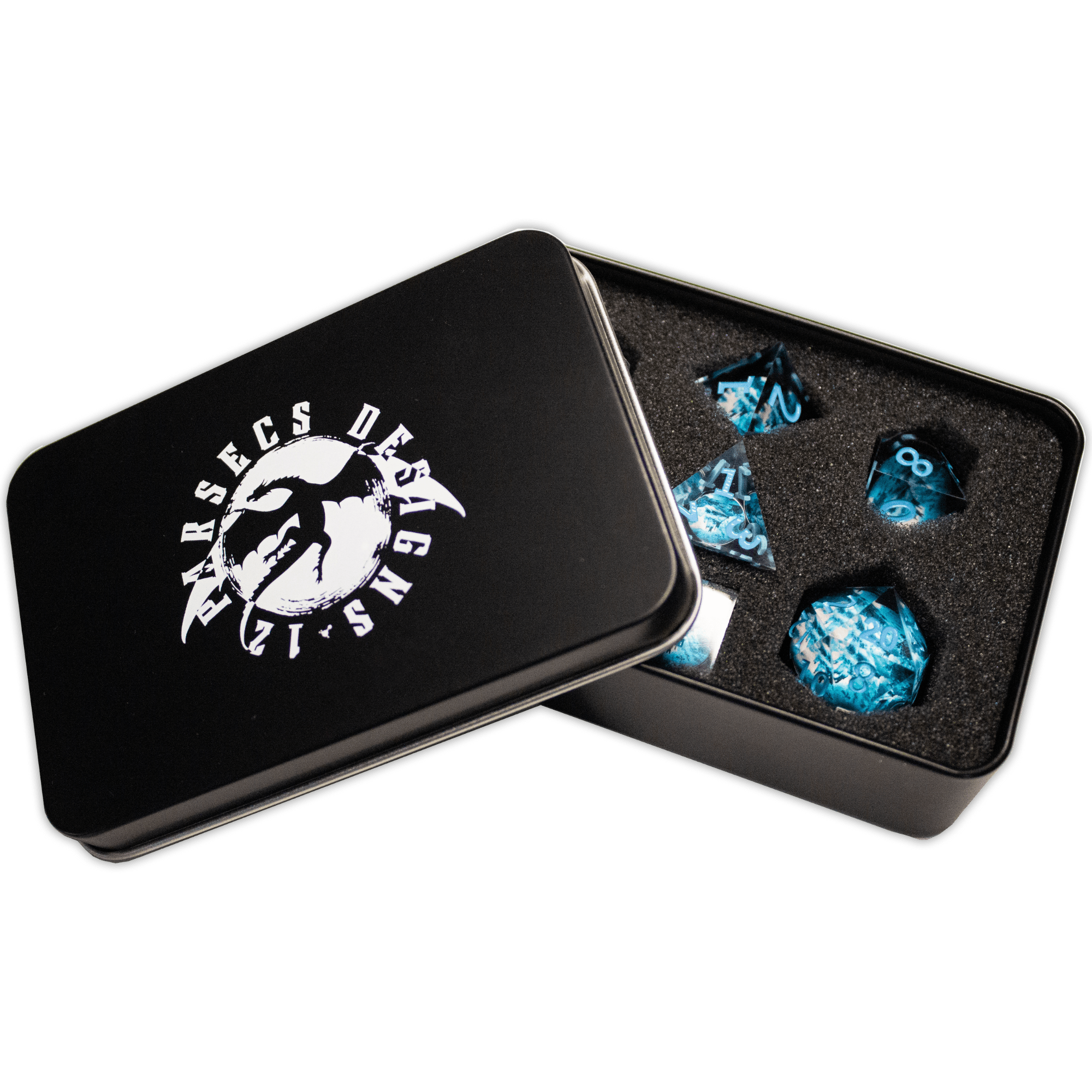 Glacial Fortress 7pc Resin Dice Set | Little Worlds Collection